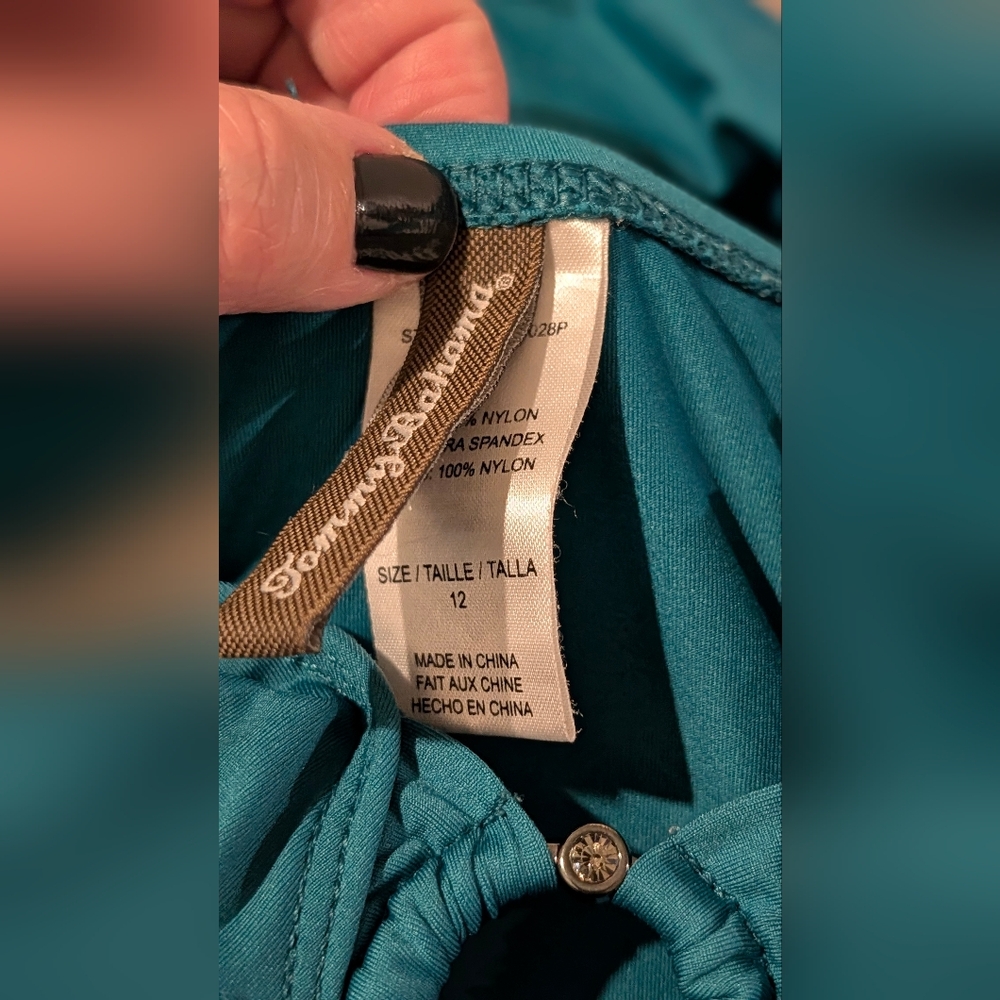Tommy Bahama teal Halter One-Piece Swimsuit Size 12